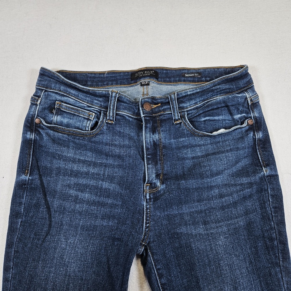 Judy Blue Skinny Fit Jeans Women's 13/31 Blue Dark Wash High Rise Stretch Denim